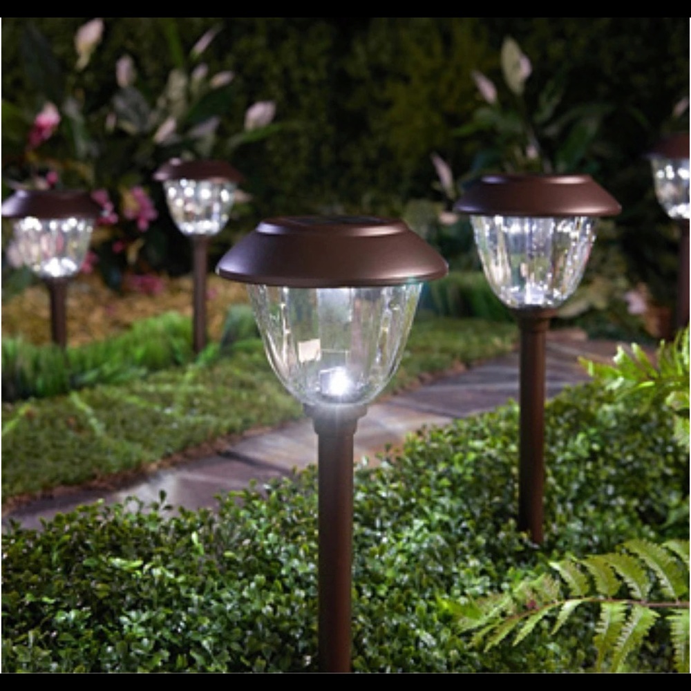 Energizer 8 Pack Solar Pathway LED Lights Outdoor-Stainless Steel 15 Lumen